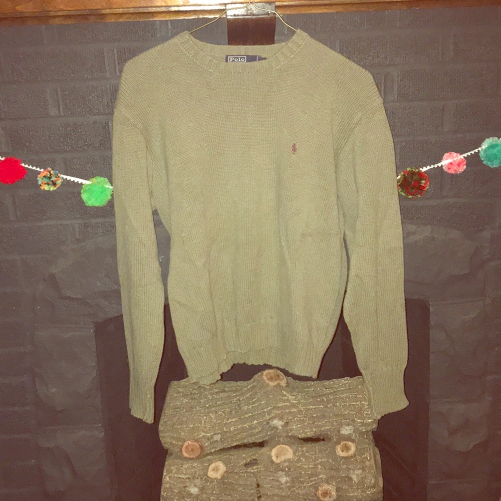 Men’s POLO RALPH LAUREN sage green cotton sweater